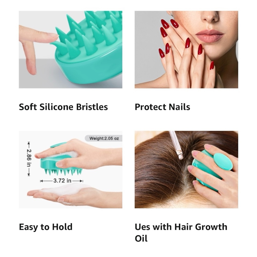 HEETA HAIR SCALP MASSAGER SHAMPOO BRUSH - 2 PACK! - Picture 2 of 16